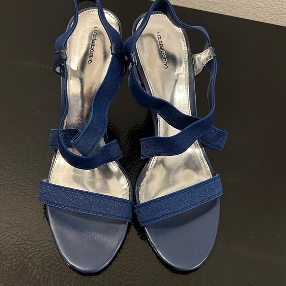Women’s Liz Claiborne Sandals Navy Blue Size 10 - Picture 1 of 4